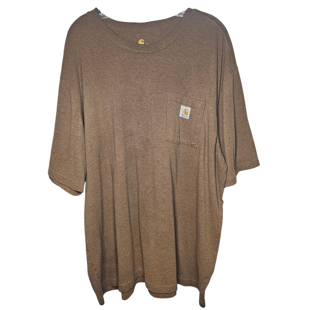 Carhartt Heavyweight Short-Sleeve Pocket Tee Oiled Walnut Heather 2XL
